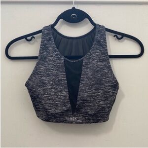 VSX Women's Black and Gray Sports Top